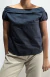 blusa azul ombro a ombro - comprar online