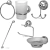 Accesorios Baño Peirano Set De 6 Piezas Linea 8000 - comprar online