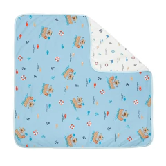 Manta Bebê Algodão Dupla Face 90cm x 90cm Menino Marinheiro Azul