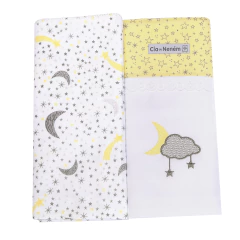 Cueiro Manta Bebê Kit c/02 Un 80x80cm Bordado - Cia do Neném - loja online