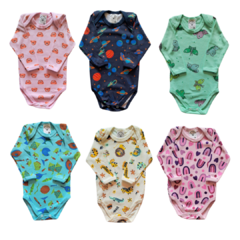 Body Bebê Manga Longa Suedine Estampado - Mafessoni