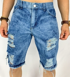 Bermudas Masculinas Jeans Destroyed Estilo Moda Homem - comprar online