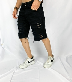 Bermudas Masculinas Jeans Destroyed Estilo Moda Homem