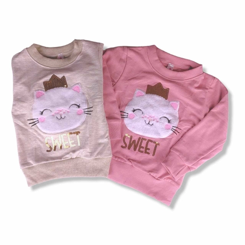 Suéter para niña. Suéter de gatito. Suéter de gatito afelpado.