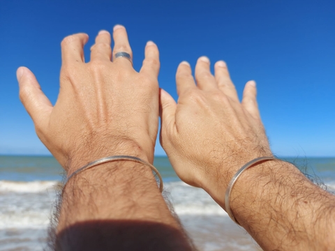 Bracelete liso em Prata 950