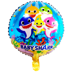 GLOBO REDONDO GRANDE METALIZADO BABY SHARK