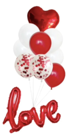 GLOBO CONFETI X10PCS + FRASE LOVE - comprar online