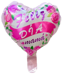 GLOBO FORMA DE CORAZON GRANDE - FELIZ DIA MAMA - Globostar Mayorista