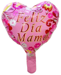 Imagen de GLOBO FORMA DE CORAZON GRANDE - FELIZ DIA MAMA