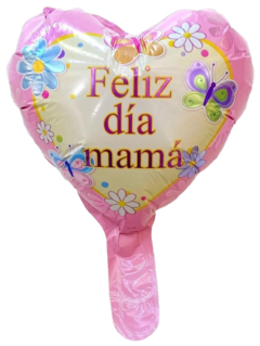 GLOBO FORMA DE CORAZON GRANDE - FELIZ DIA MAMA