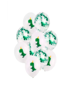 GLOBO CONFETI 10 PCS DINOSAURIO - comprar online