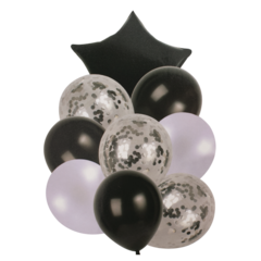 GLOBO CONFETI FOIL 10 PCS CORAZON Y ESTRELLA - tienda online