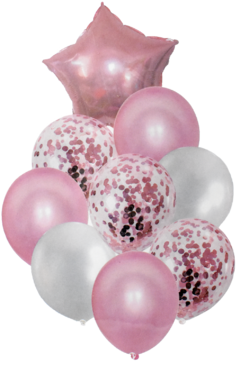 GLOBO CONFETI 9 PCS ESTRELLA - comprar online