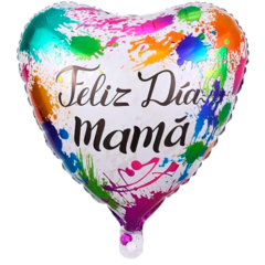 Imagen de GLOBO FORMA DE CORAZON GRANDE - FELIZ DIA MAMA