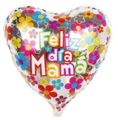 GLOBO FORMA DE CORAZON GRANDE - FELIZ DIA MAMA - Globostar Mayorista