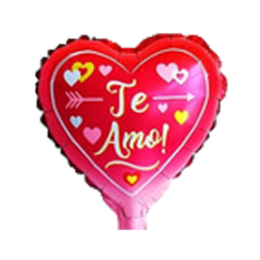 GLOBO MINI FORMA CORAZON Y FRASE X5 UNIDADES - comprar online