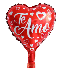 GLOBO MINI FORMA CORAZON Y FRASE X5 UNIDADES