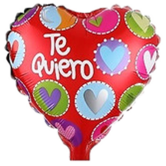 GLOBO MINI FORMA CORAZON Y FRASE X5 UNIDADES - tienda online