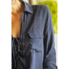 Camisa de seda Richards - Pano Bonito brechó