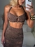 Conjunto De Saia e Croped em fio Rayon com aplique no top de conchinhas - comprar online
