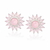 Brinco redondo estilo girassol rosa claro - Prata 925