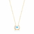 Corrente com Pingente Cristal Oval olho - Semijoia