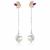 Brinco com corrente e pérola natural - Prata 925 - comprar online