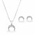 Conjunto de colar e brinco de lua estilo boho - Prata 925