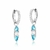 Brinco argola com pingente azul - Joia Prata 925