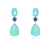 Brinco oval com gota fusion colombiana e tanzanita - Prata 925 - comprar online