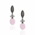 Brinco pêndulo com pedra rosa - Semijoia