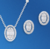 Conjunto oval cravejado - Joia em Prata 925 - comprar online