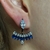 Brinco ear jacket com zircônias - Prata 925