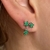 Brinco flores zircônias verde - Prata 925