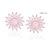 Brinco redondo estilo girassol rosa claro - Prata 925 - loja online