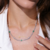 Riviera cravejada 2mm flores verde e cristal - Joia em Prata 925 - loja online