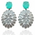 Brinco oval pedra fusion e flor baguete - Prata 925
