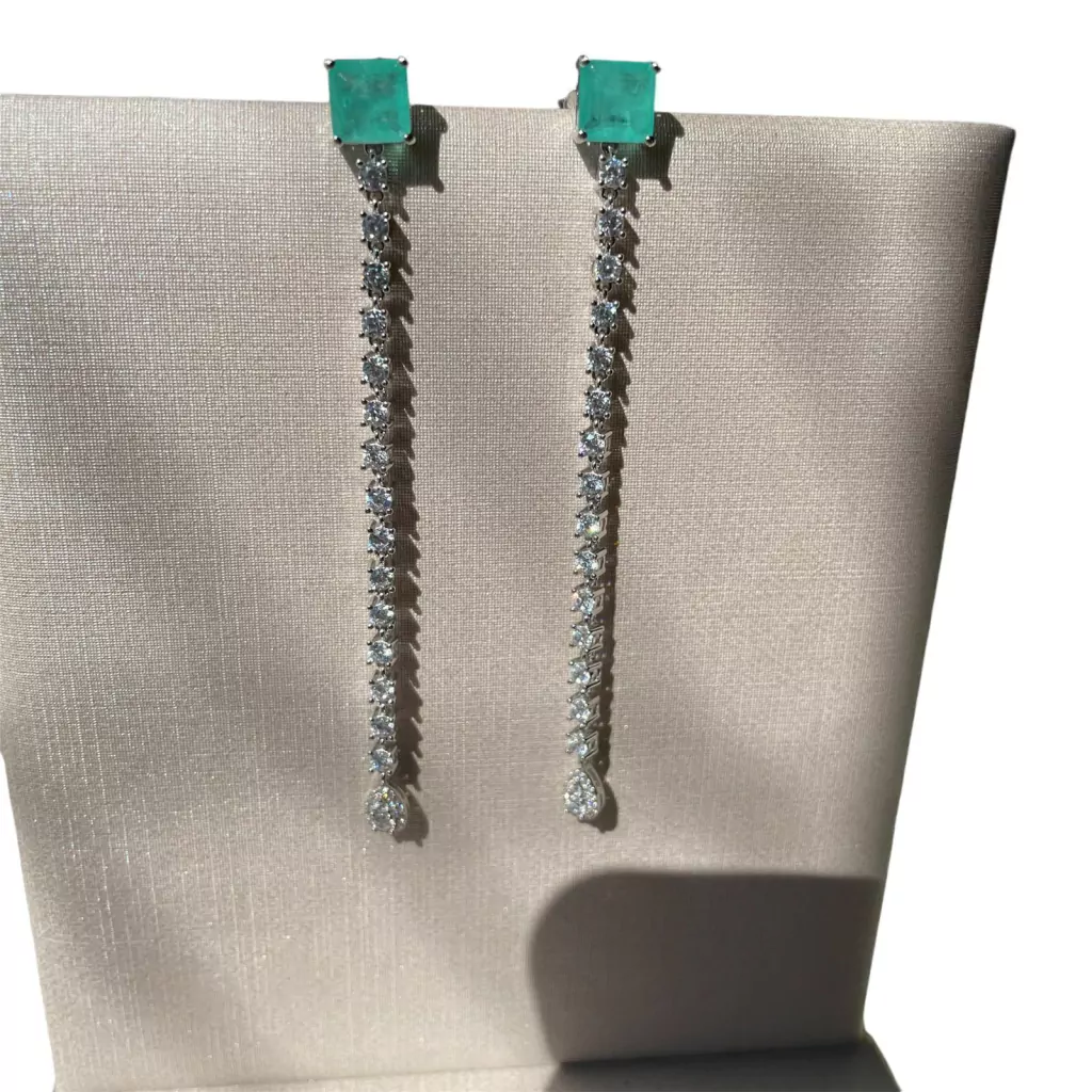 Brinco corrente ponto colombiana - Joia Prata 925