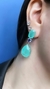 Brinco oval com gota fusion colombiana e tanzanita - Prata 925