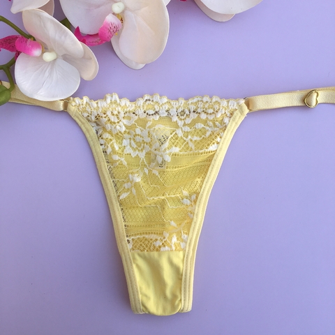 Calcinha fio duplo (Amarela) - comprar online