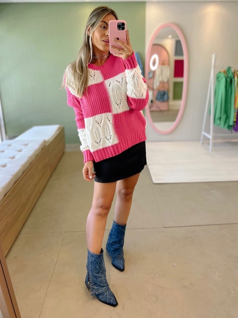Tricot Feminino Quadriculado Paola