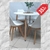 COMBO EAMES redonda 90 cm + 4 sillas Tulip Blancas