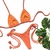 BKINI CORTININHA LARANJA CRESPINHO LAÇO - Bkini&Co