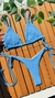 BKINI CORTININHA AZUL SERENITY LAÇO CANELADO VIENA - Bkini&Co