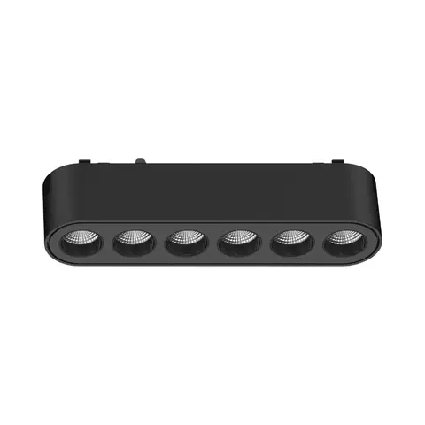 CABEZAL FOCAL NEGRO P/RIEL MAGNETICO SKYLINE 6W 2700K MACROLED