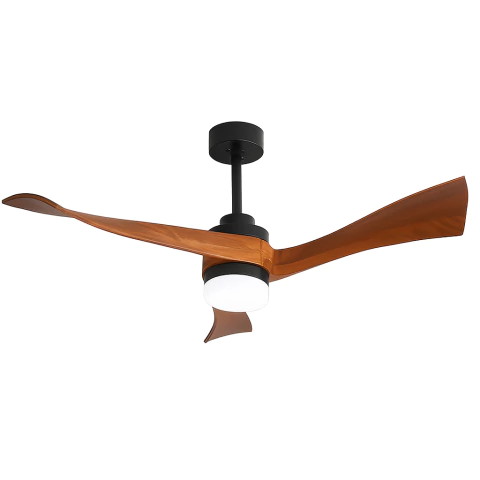 VENTILADOR TECHO SMART C/LUZ CCT TULUM NEGRO ASPAS CAOBA - comprar online