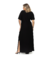 VESTIDO LONGO VISCOSE CREPONADA PLUS