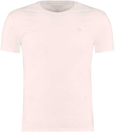 CAMISETA ESSENCIAL SLIM OGOCHI ROSA GOLA O