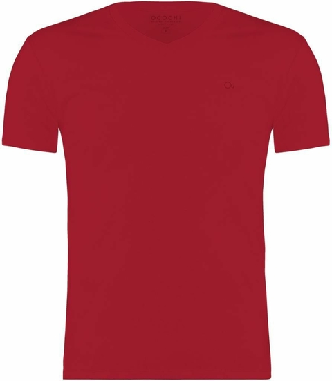CAMISETA SLIM OGOCHI GOLA V - VERMELHA