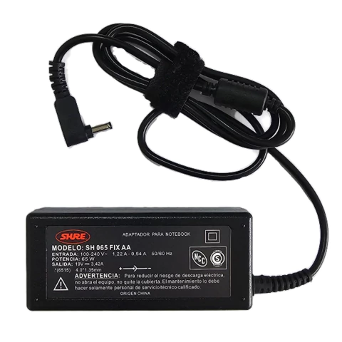 CARGADOR PARA NOTEBOOK ASUS 19V 3.43A PIN 4.0X1.35mm 65w SHURE